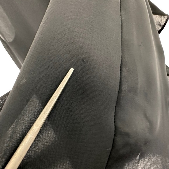 Parker Womens Ruffle Keyhole Neck Sleeveless Top Size Small Black Semi Sheer - Picture 8 of 9